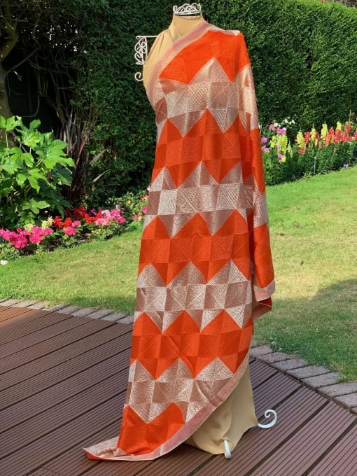 Phulkari Chunni - Orange