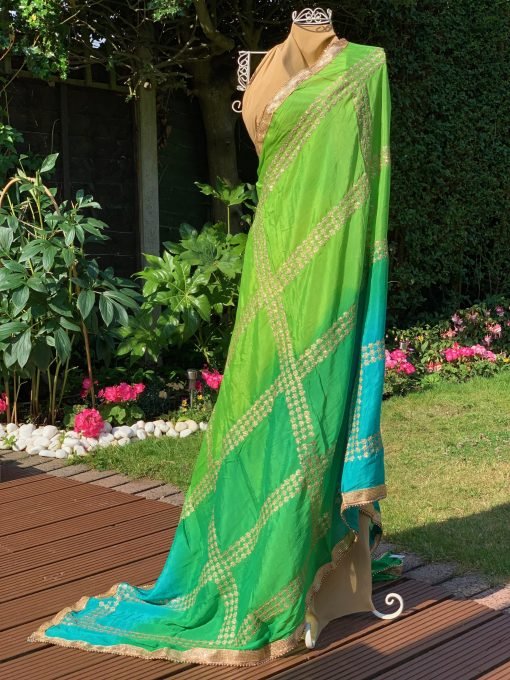 Multicolour Gota Patti Chunni - Green/Turquoise