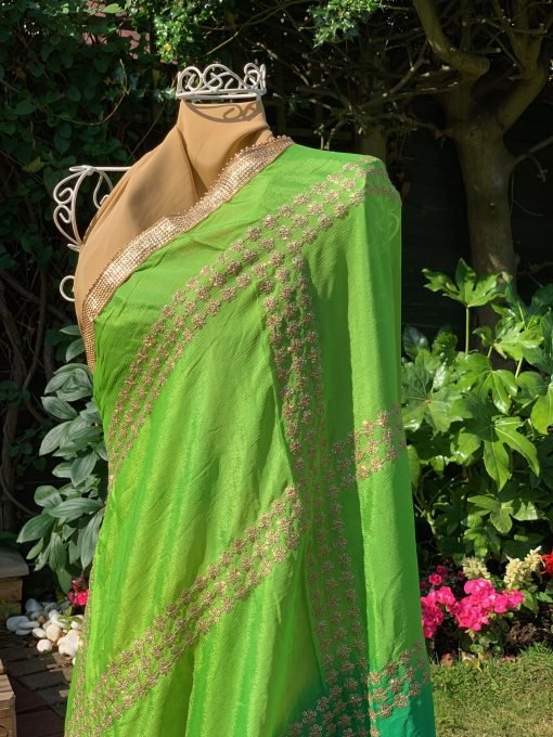 Multicolour Gota Patti Chunni - Green/Turquoise - Image 2