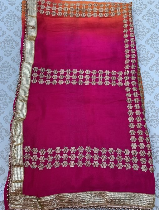 Multicolour Gota Patti Chunni - Sunset - Image 4