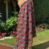 All Over Phulkari Chunni - Black/Orange/Blue