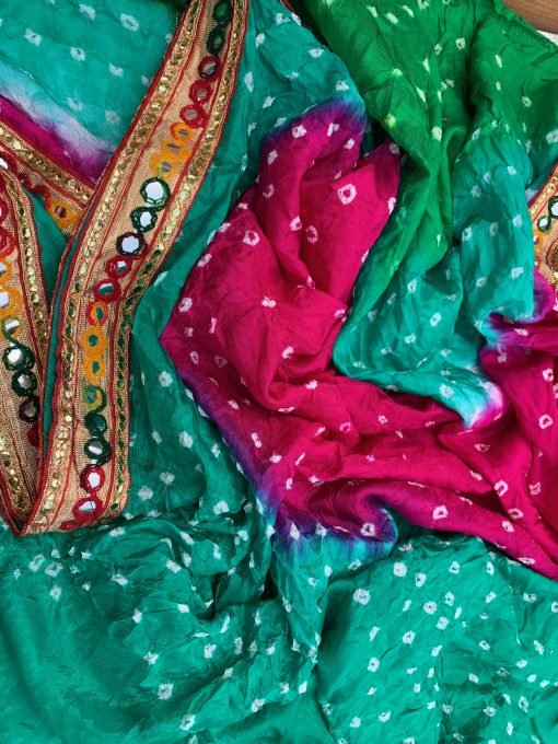 Tie Dye Chunni -Green/Pink/Blue - Image 3