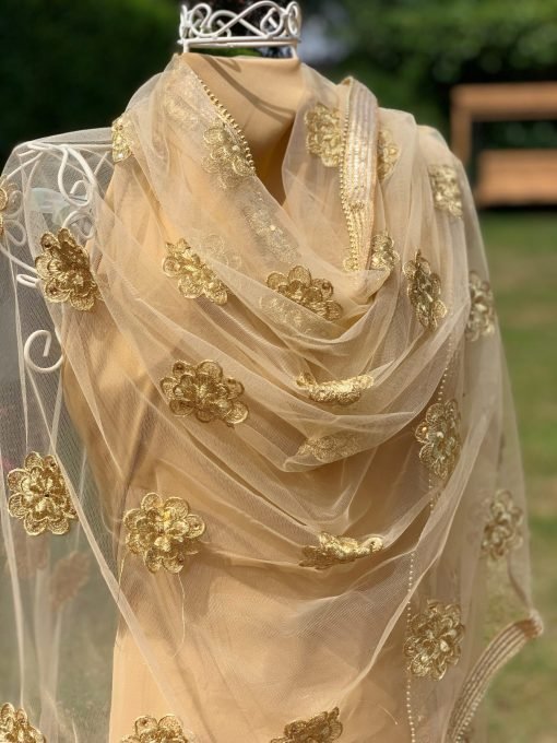 Net Lace Chunni - Gold