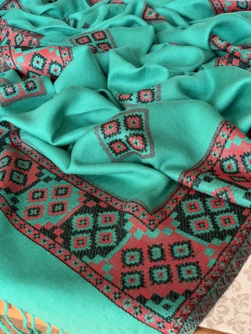 Phulkari Shawl - Blue - Image 3