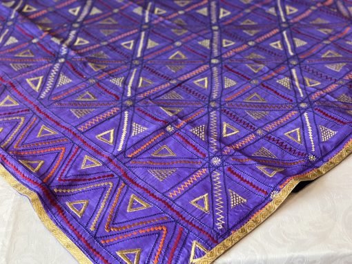 TwoTone Taffeta Silk Chunni Geometric - Purple - Image 4