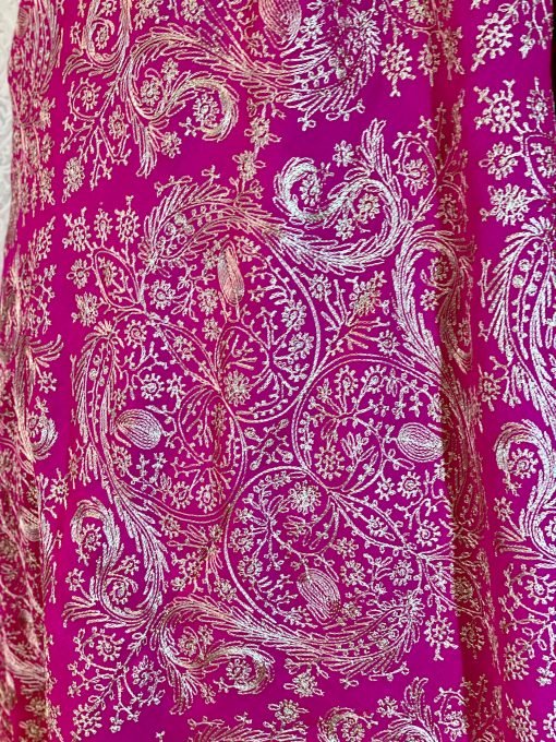 Nalki Embroidered Wool Shawl - Pink - Image 4