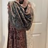 Soft Wool Reversible Stole Scarf - Green/Red - Image 4
