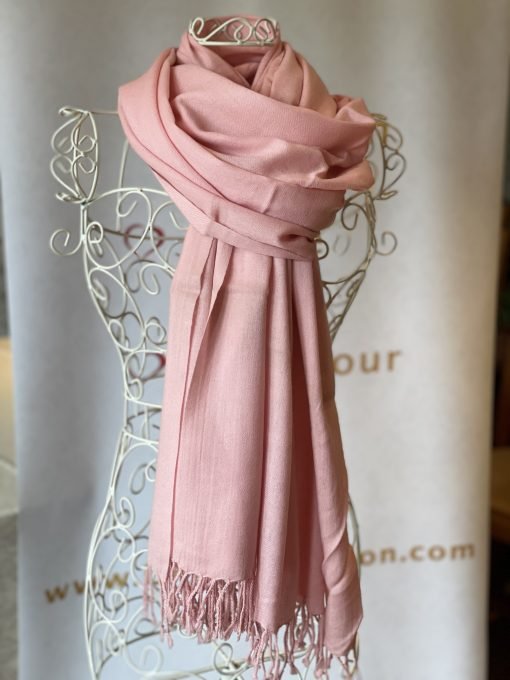 Wool Plain Shawl - Light Pink