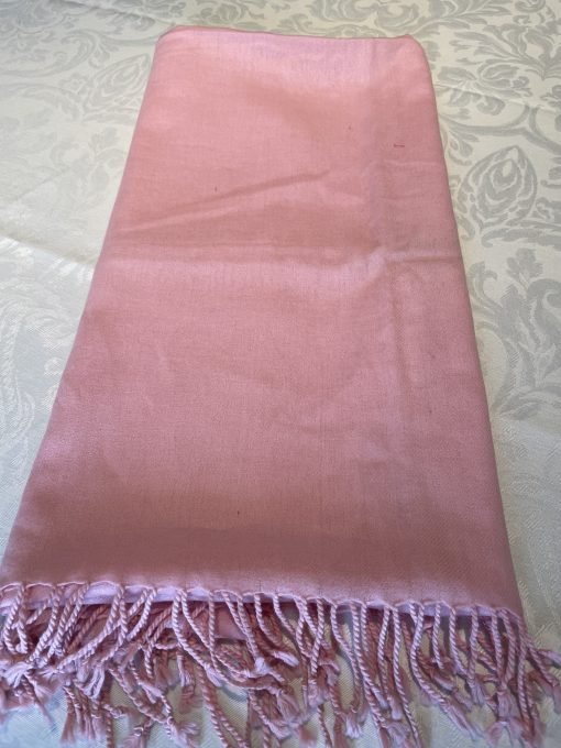 Wool Plain Shawl - Light Pink - Image 2