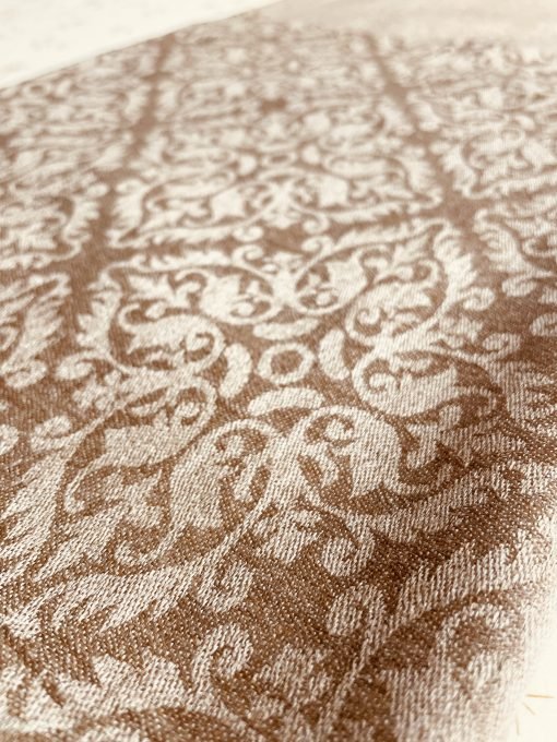 Woven Jacquard Large Shawl (Lohi) Fine Wool - Beige - Image 5